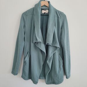 Anthropologie Saturday Sunday Shawled Vivie Cardigan Waterfall Green Small